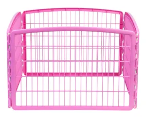 24'' Exercise 4-Panel Pet Playpen without Door, Pink