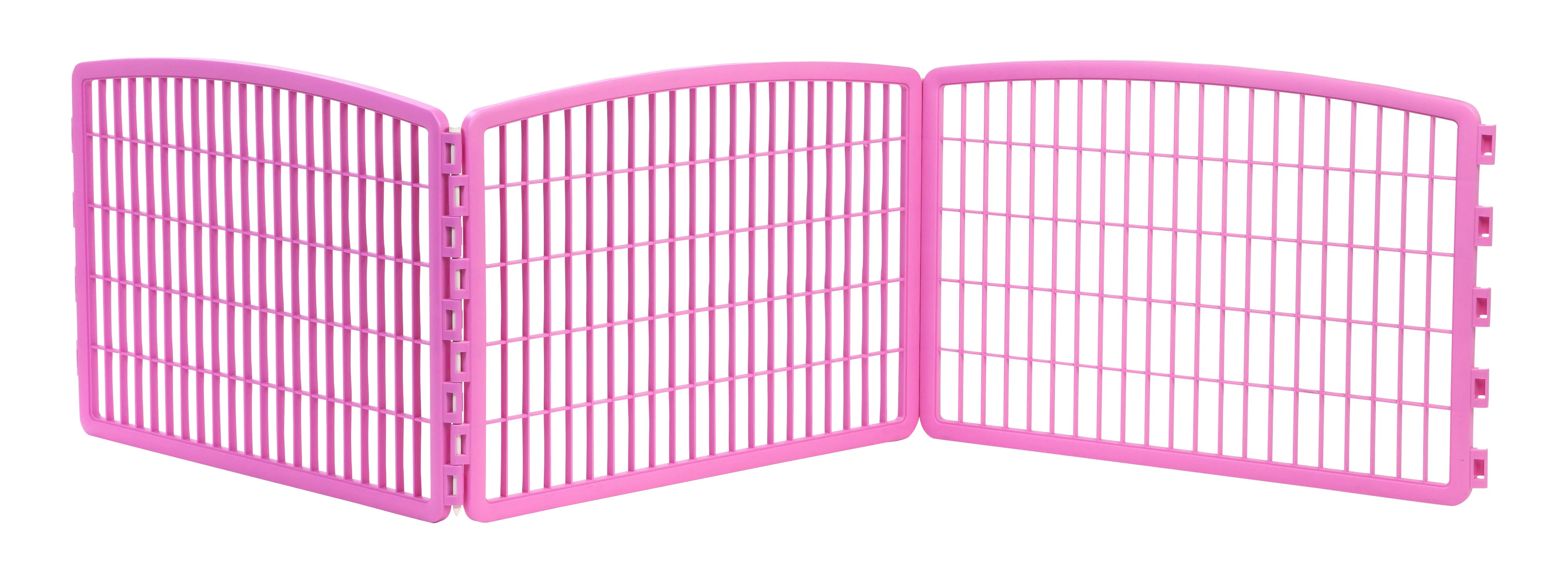 24'' Exercise 4-Panel Pet Playpen without Door, Pink