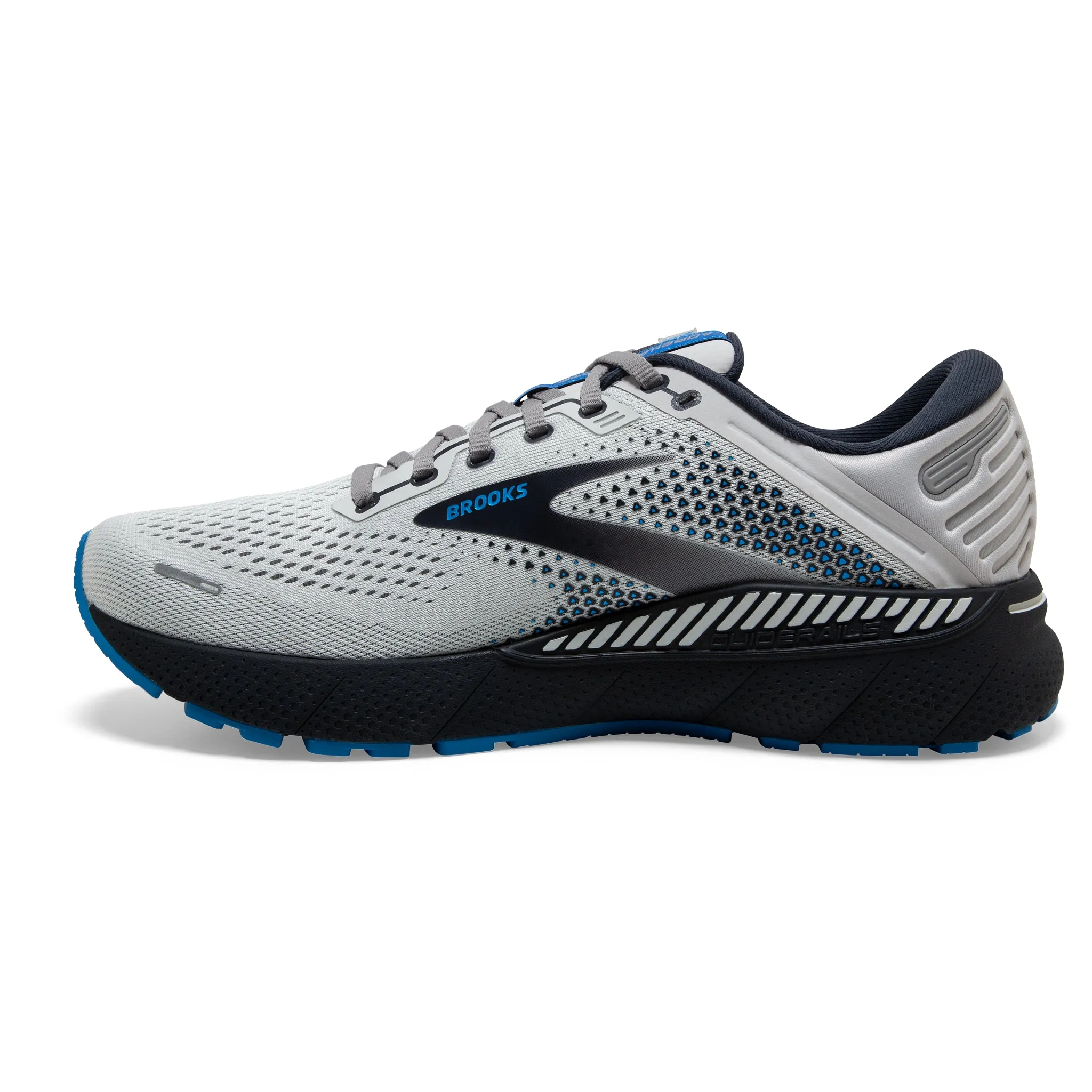 Brooks Men's 110366 023 Adrenaline GTS 22  Oyster/India Ink/Blue Cushion Support Running Shoes