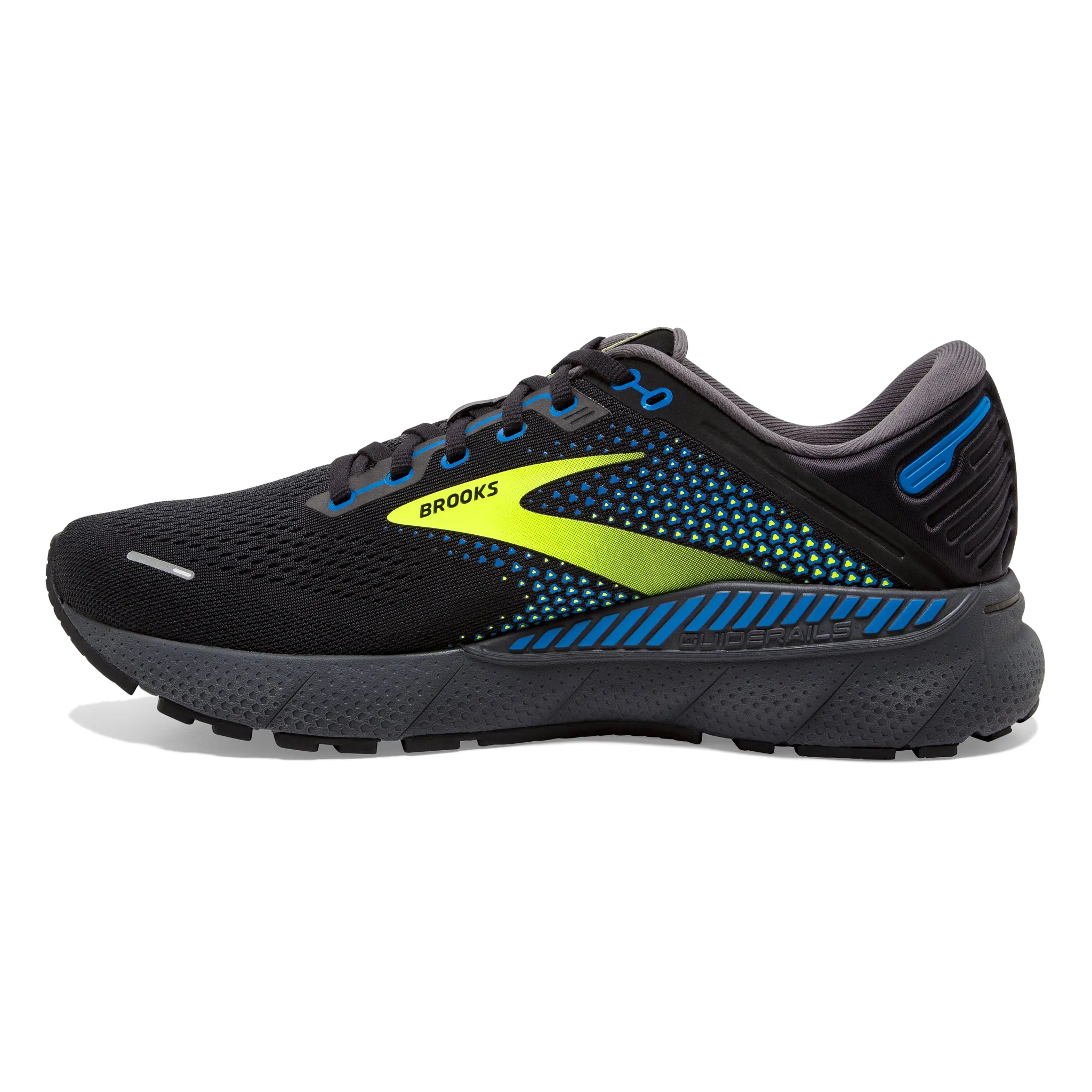 Brooks Men's 110366 069 Adrenaline GTS 22 Black/Blue/Nightlife Cushion Support Running Shoes