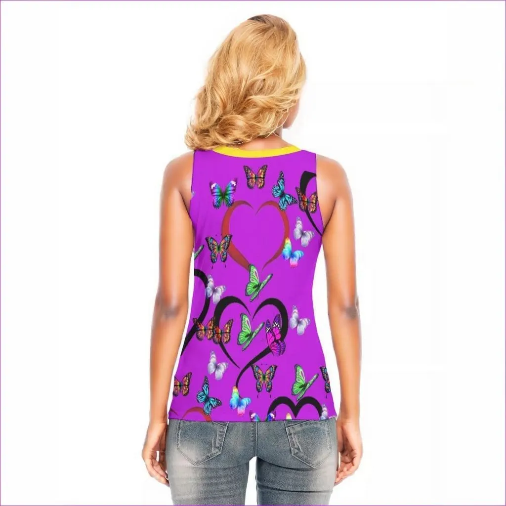 Butterfly Love Womens Skinny Sport Tank Top