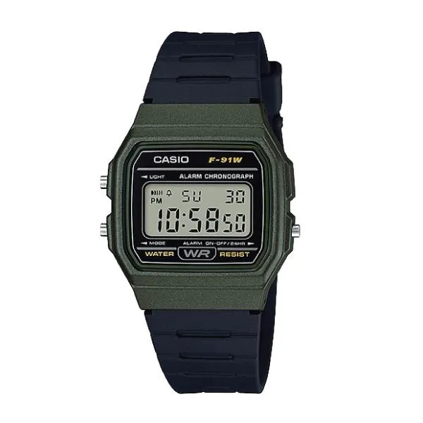 Casio Standard Digital Black Resin Band Watch F91WM-3A F-91WM-3A