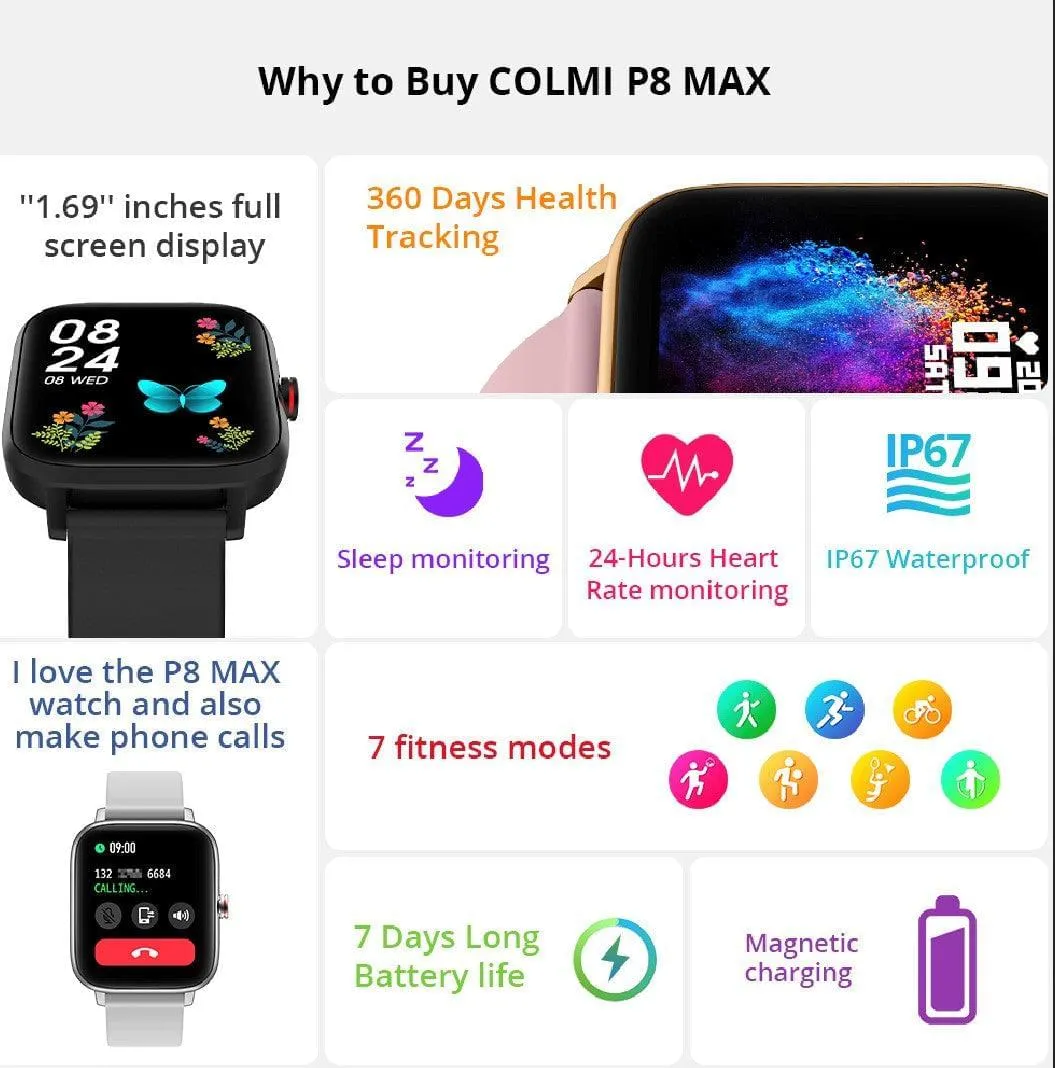 COLMI P8 MAX With BT Call Gold Pink