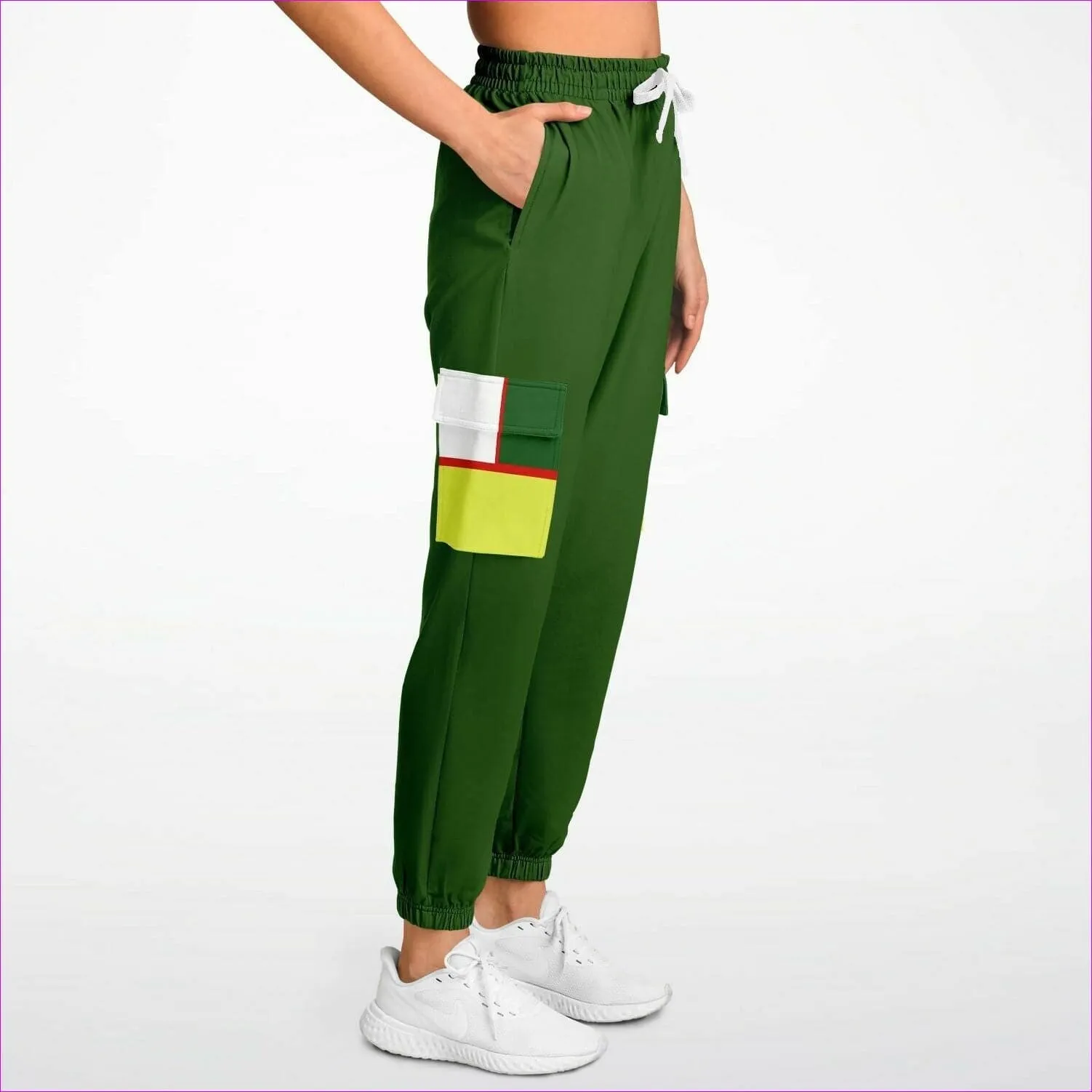 Color Block Astute Premium Cargo Sweatpants in Green