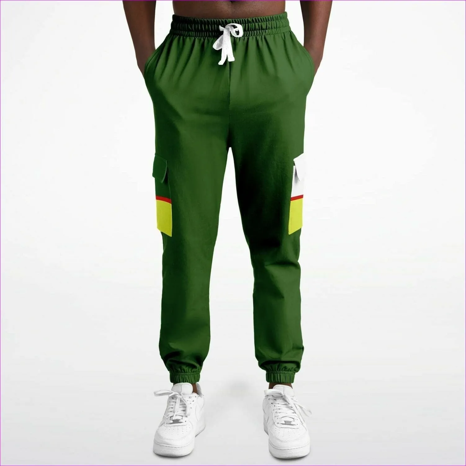 Color Block Astute Premium Cargo Sweatpants in Green