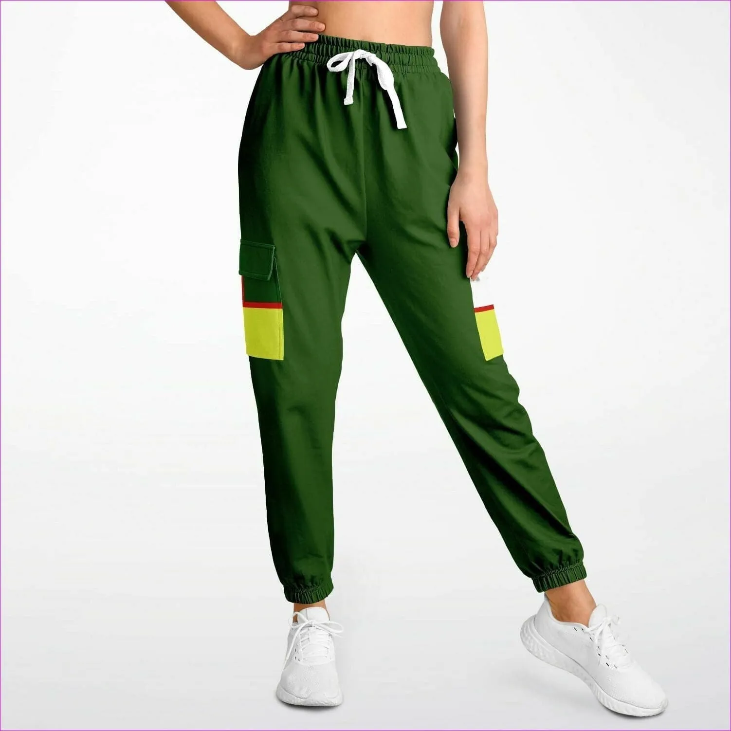 Color Block Astute Premium Cargo Sweatpants in Green