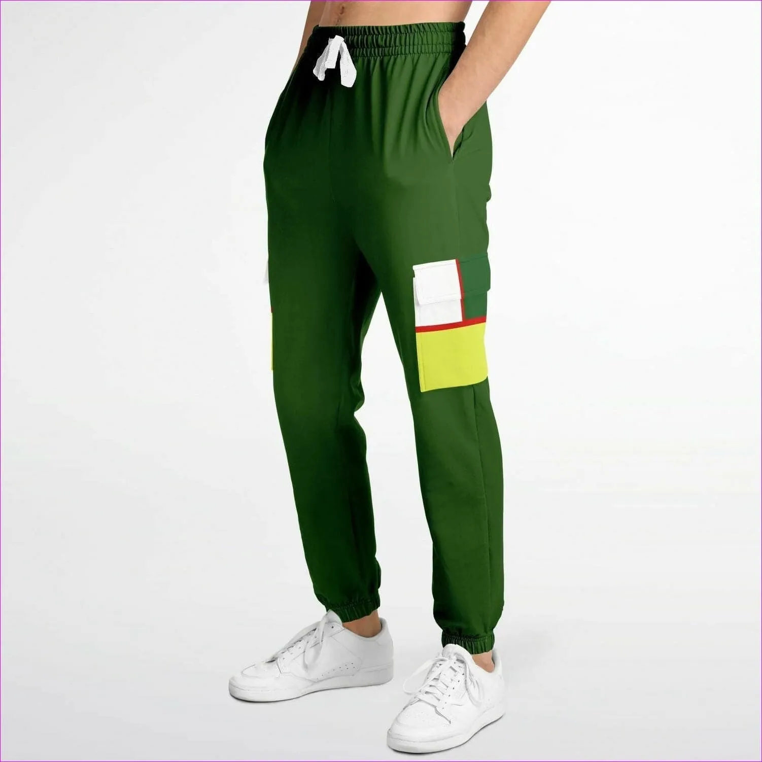 Color Block Astute Premium Cargo Sweatpants in Green