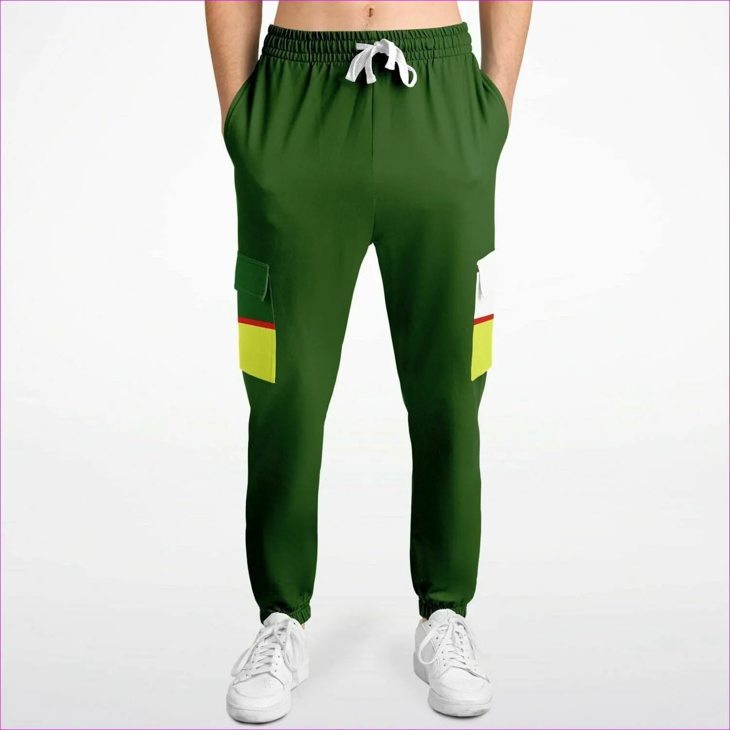 Color Block Astute Premium Cargo Sweatpants in Green