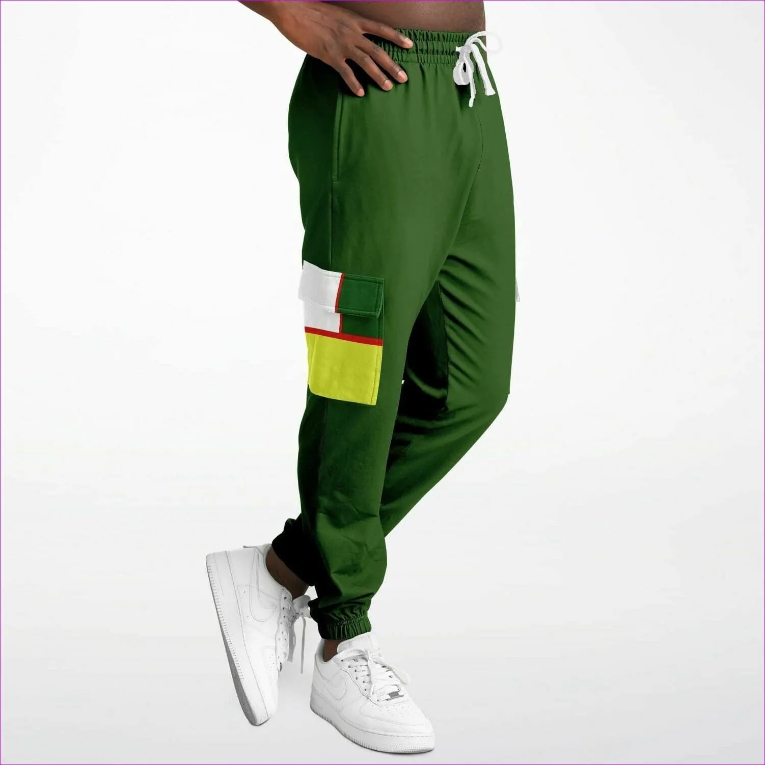 Color Block Astute Premium Cargo Sweatpants in Green