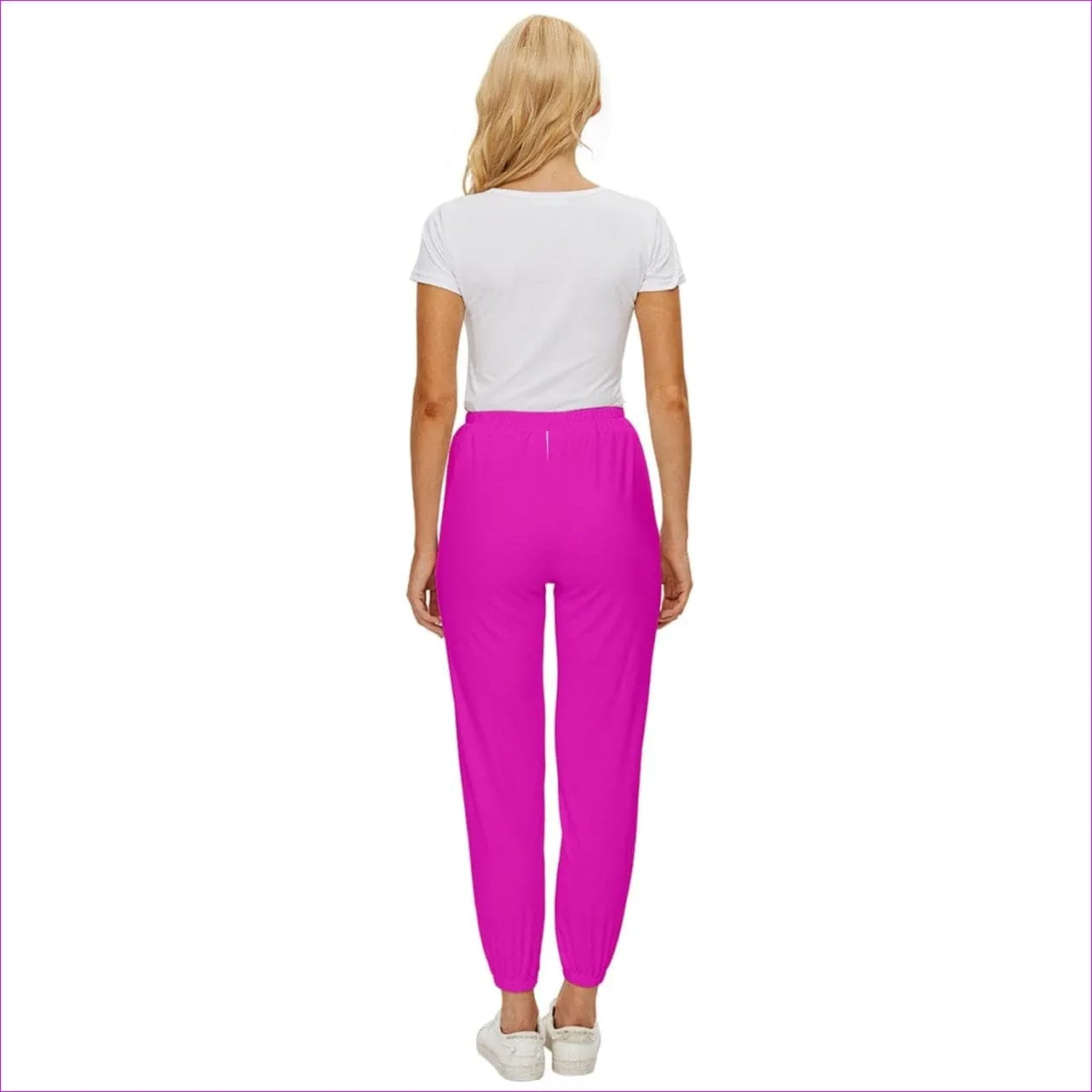 Deity Cropped Drawstring Pants - Pink