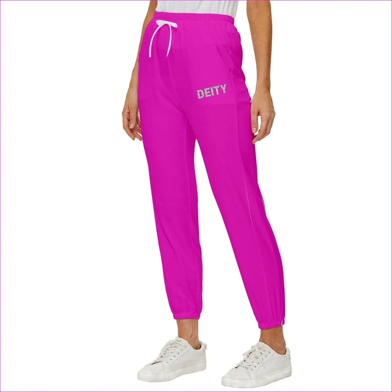 Deity Cropped Drawstring Pants - Pink