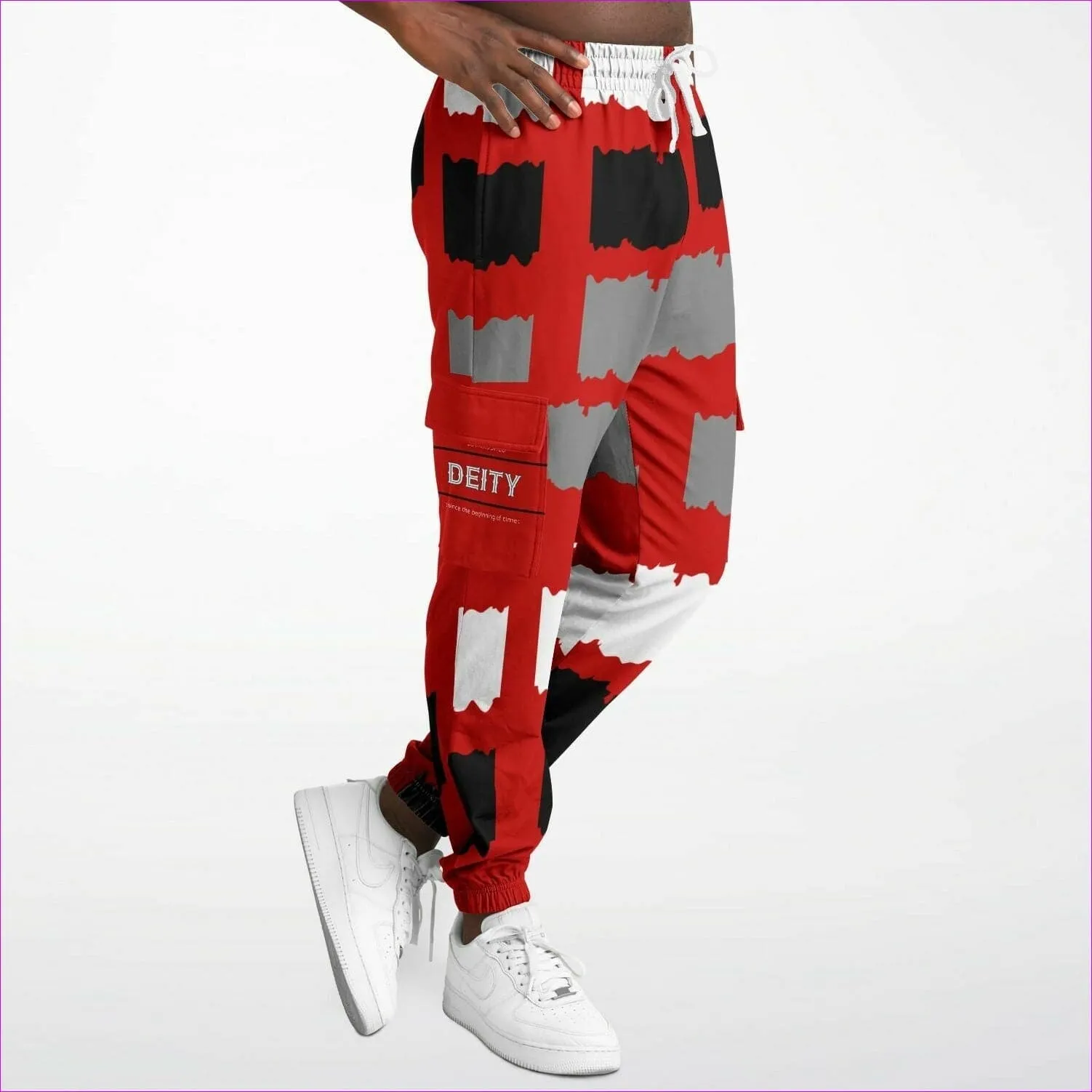 Deity Premium Cargo Sweatpants in Red