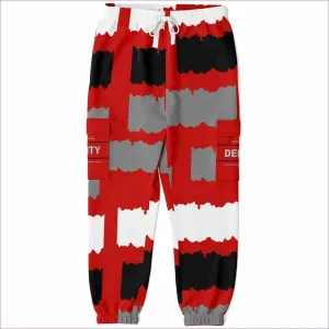 Deity Premium Cargo Sweatpants in Red