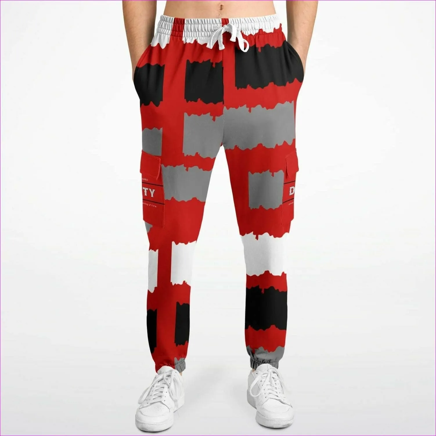 Deity Premium Cargo Sweatpants in Red