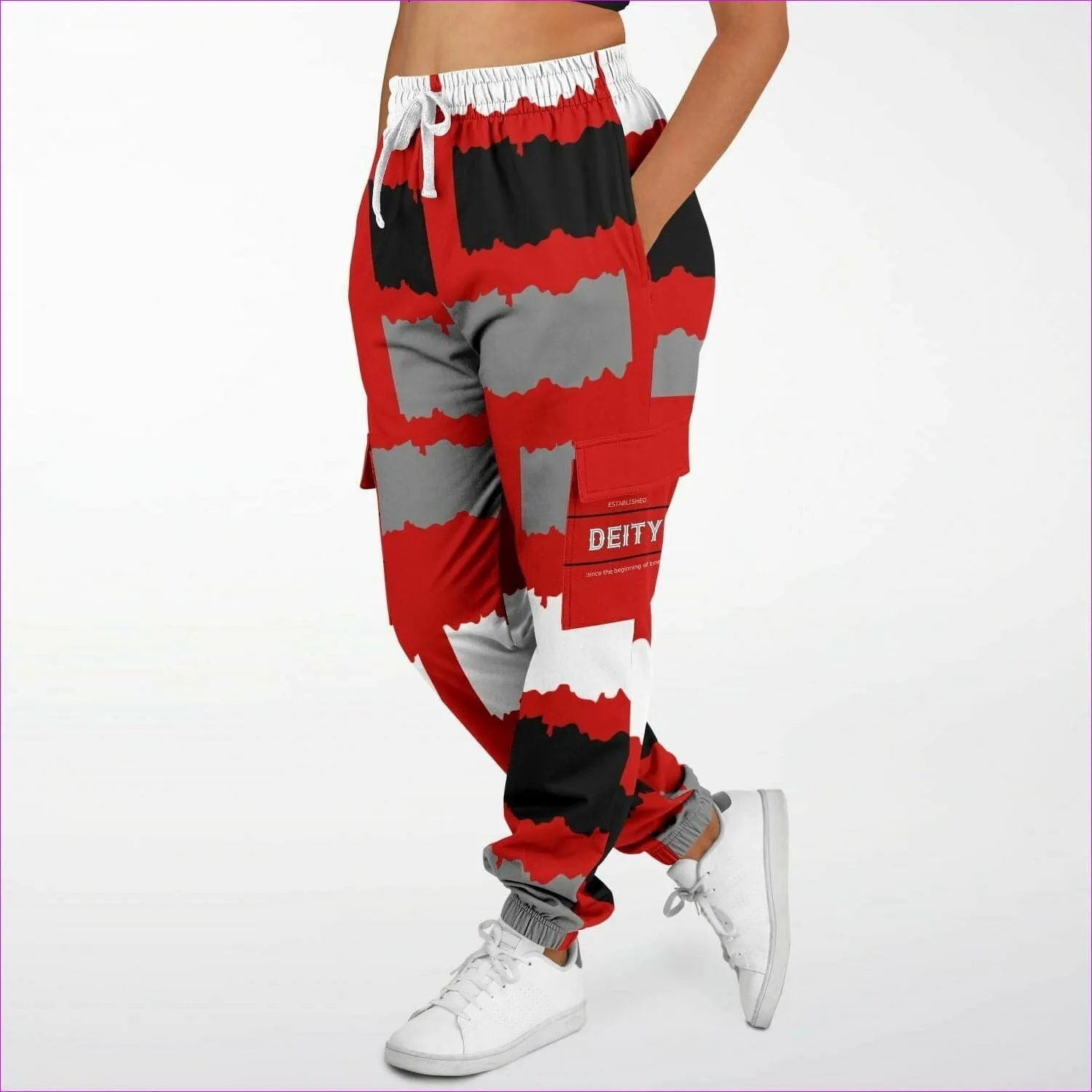 Deity Premium Cargo Sweatpants in Red