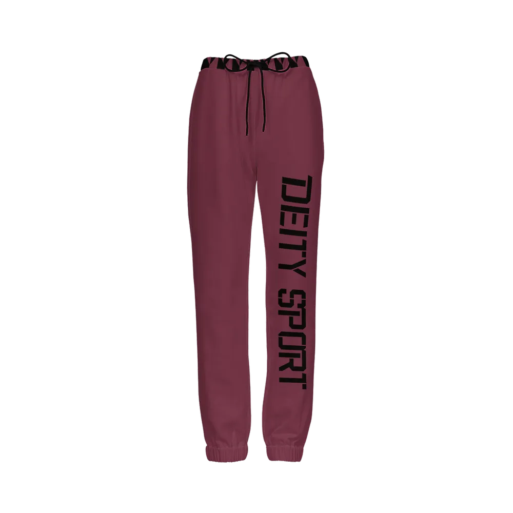 Deity Sport Organic Unisex Casual Fit Jogging Pants- Cinna Red