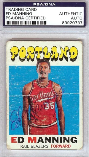 Ed Manning Autographed 1971 Topps Card #122 Portland Trail Blazers PSA/DNA #83920737