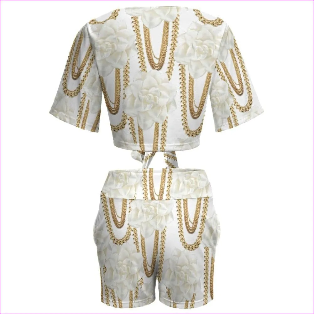 Floral Chain Beach Sports Two Piece Set