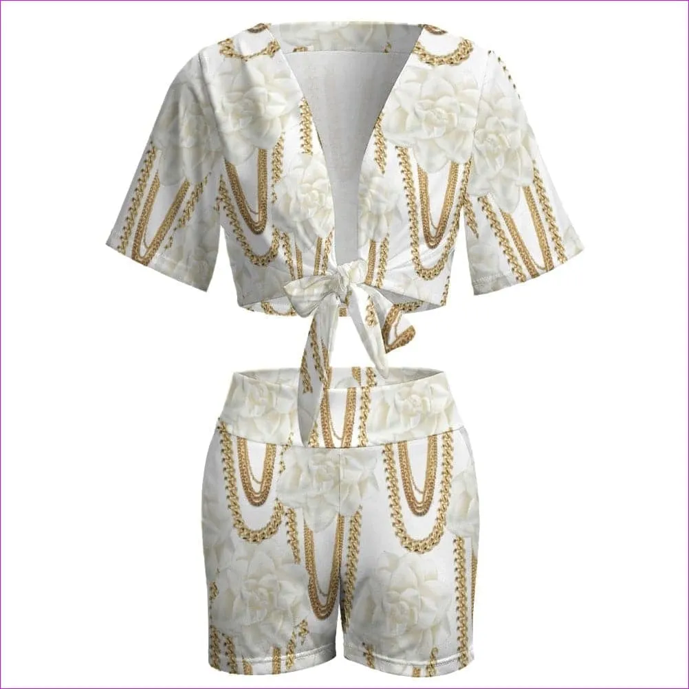 Floral Chain Beach Sports Two Piece Set