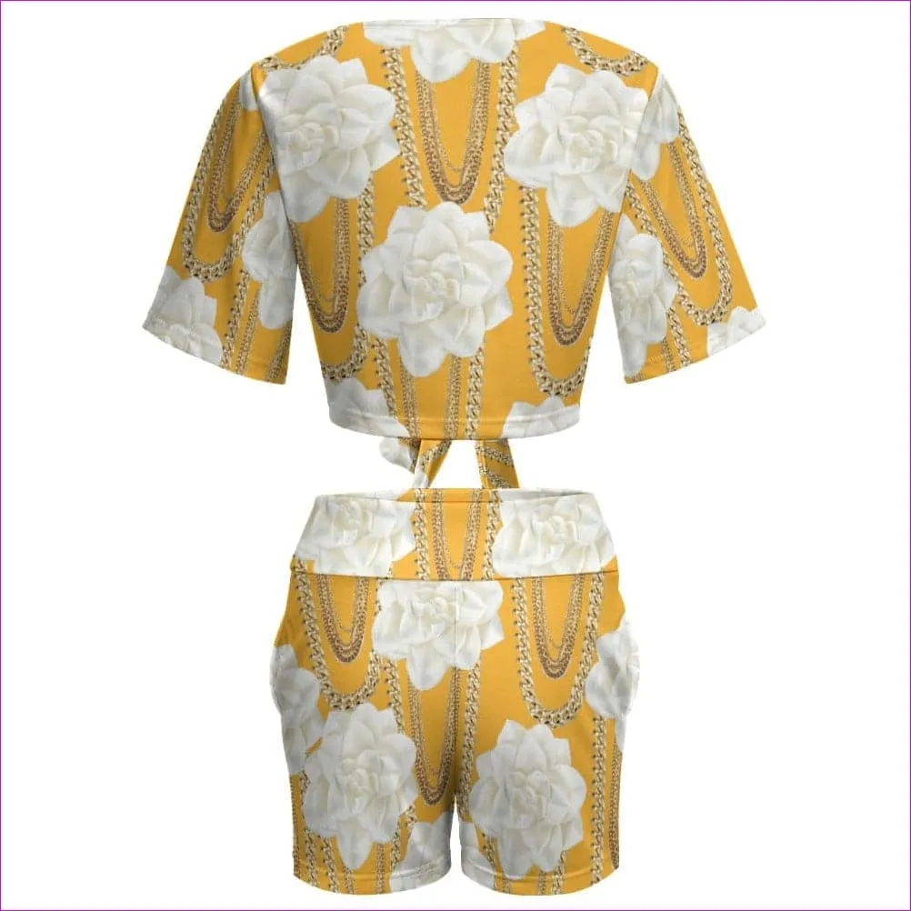 Floral Chain Beach Sports Two Piece Set