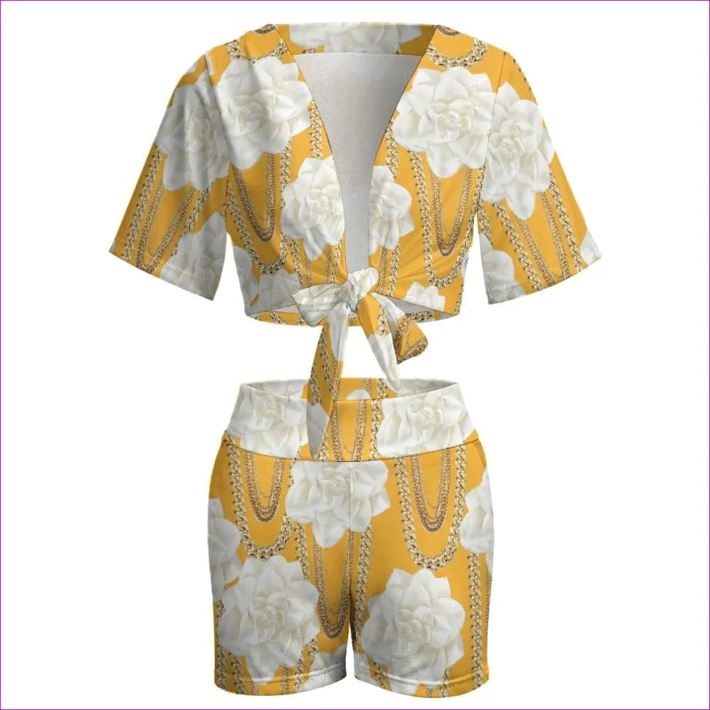 Floral Chain Beach Sports Two Piece Set