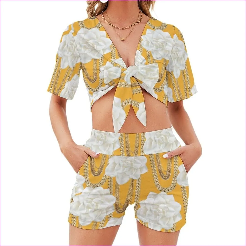 Floral Chain Beach Sports Two Piece Set