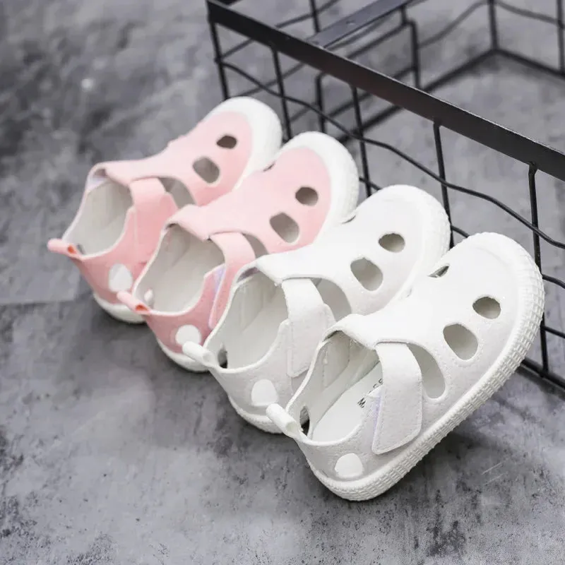 Kids Half Sandals Boys Sports Casual Shoes Cut-outs Hollow Fashion 2024 New Spring Summer Toddlers Children Girls Sandals 21-30