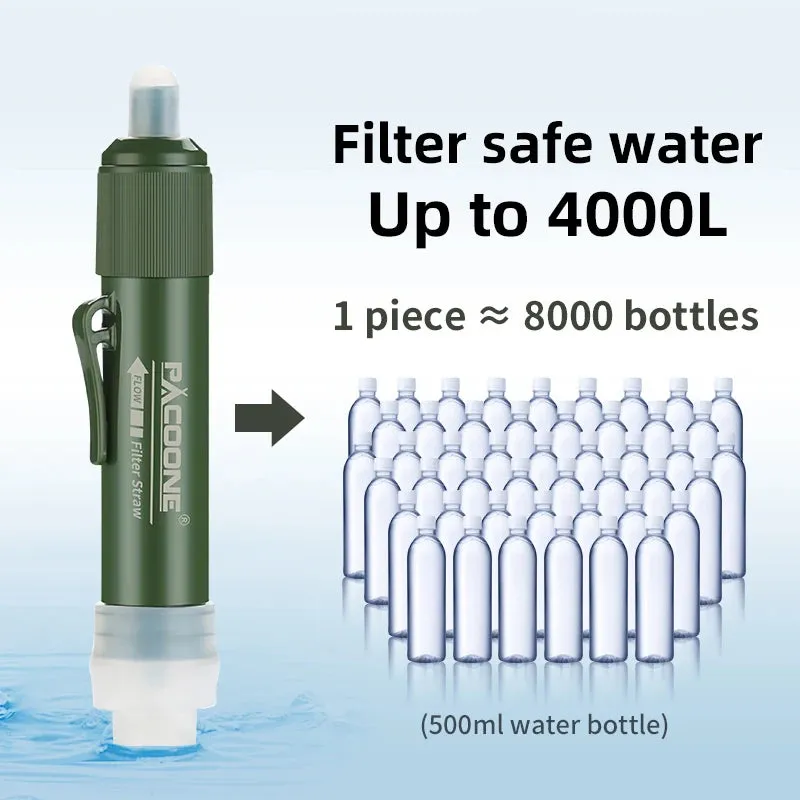 Mini Water Filtration System Water Purification Filter - Straw, Bag