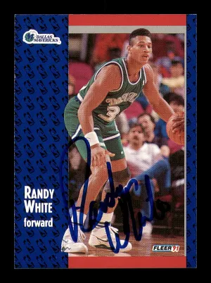 Randy White Autographed 1991-92 Fleer Card #47 Dallas Mavericks SKU #183322