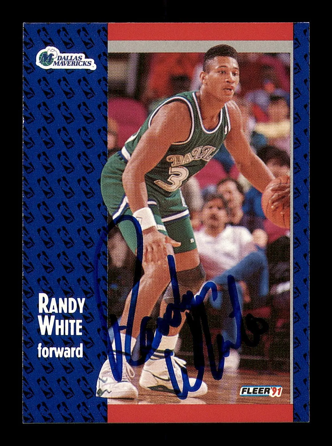 Randy White Autographed 1991-92 Fleer Card #47 Dallas Mavericks SKU #183322