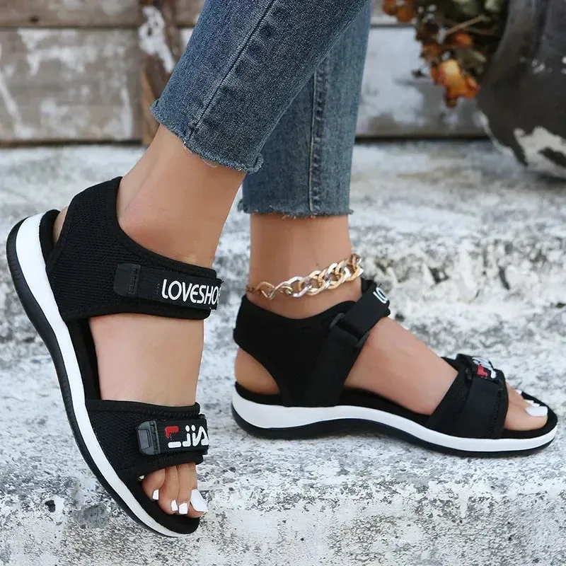 Sports Sandals Summer New Open Toe Heightened Platform Sandals Women's Beach Shoes Athleisure Sandals