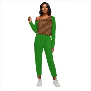 Striped Galore Women's Off-Shoulder Jumpsuit