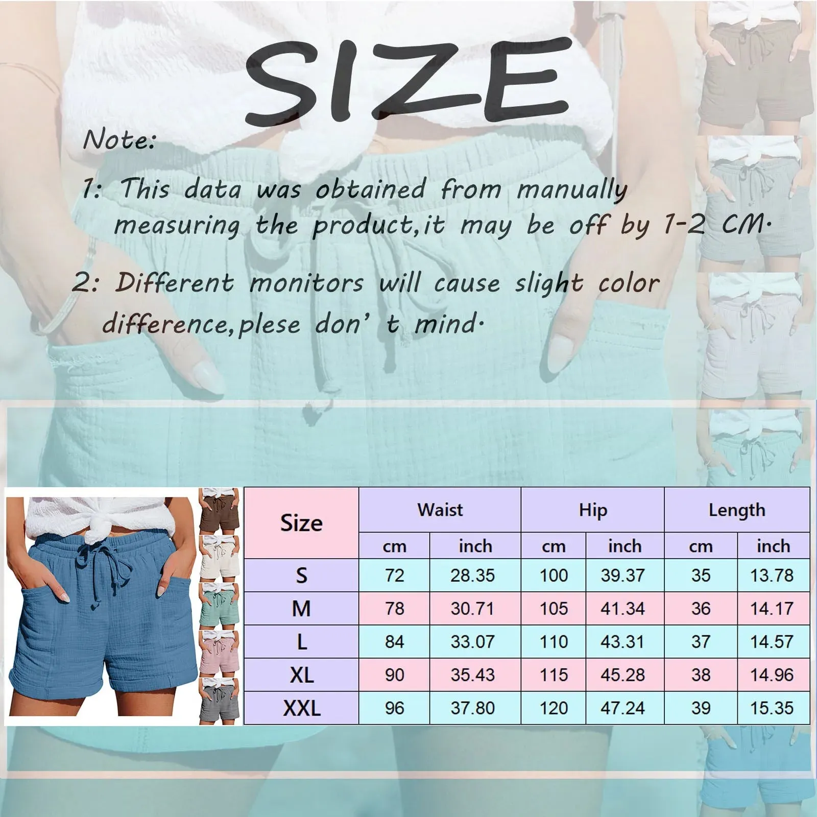 Summer Cotton Linen Shorts Women's Drawstring High Waist Short Pants With Pockets Sports Casual Basic Cortos Pantalones