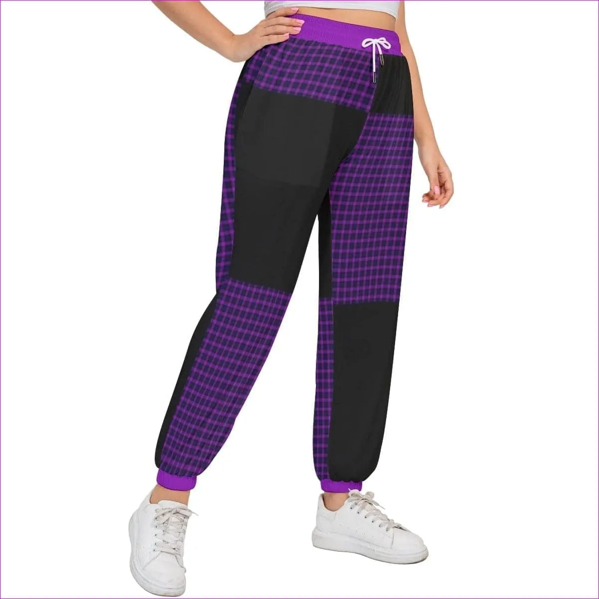 Tartan 2 Women's Sports Trousers With Waist Drawstring Voluptuous ( ) Plus Size