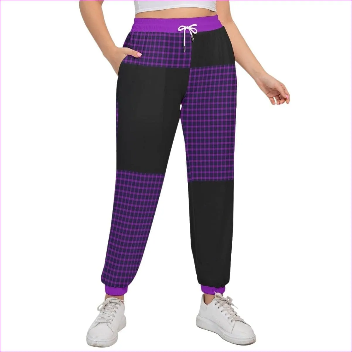 Tartan 2 Women's Sports Trousers With Waist Drawstring Voluptuous ( ) Plus Size