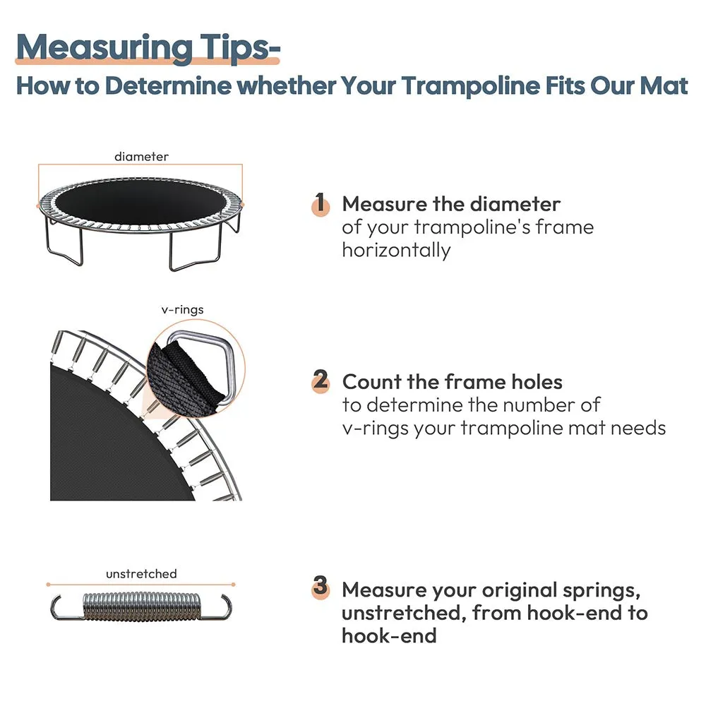 TheLAShop 14' Round Trampoline Mat Replacement, 72 V-Rings