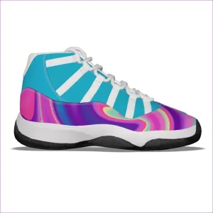 Tie-Dye Cotton Candy Air Blue Women's High Top Basketball Shoes