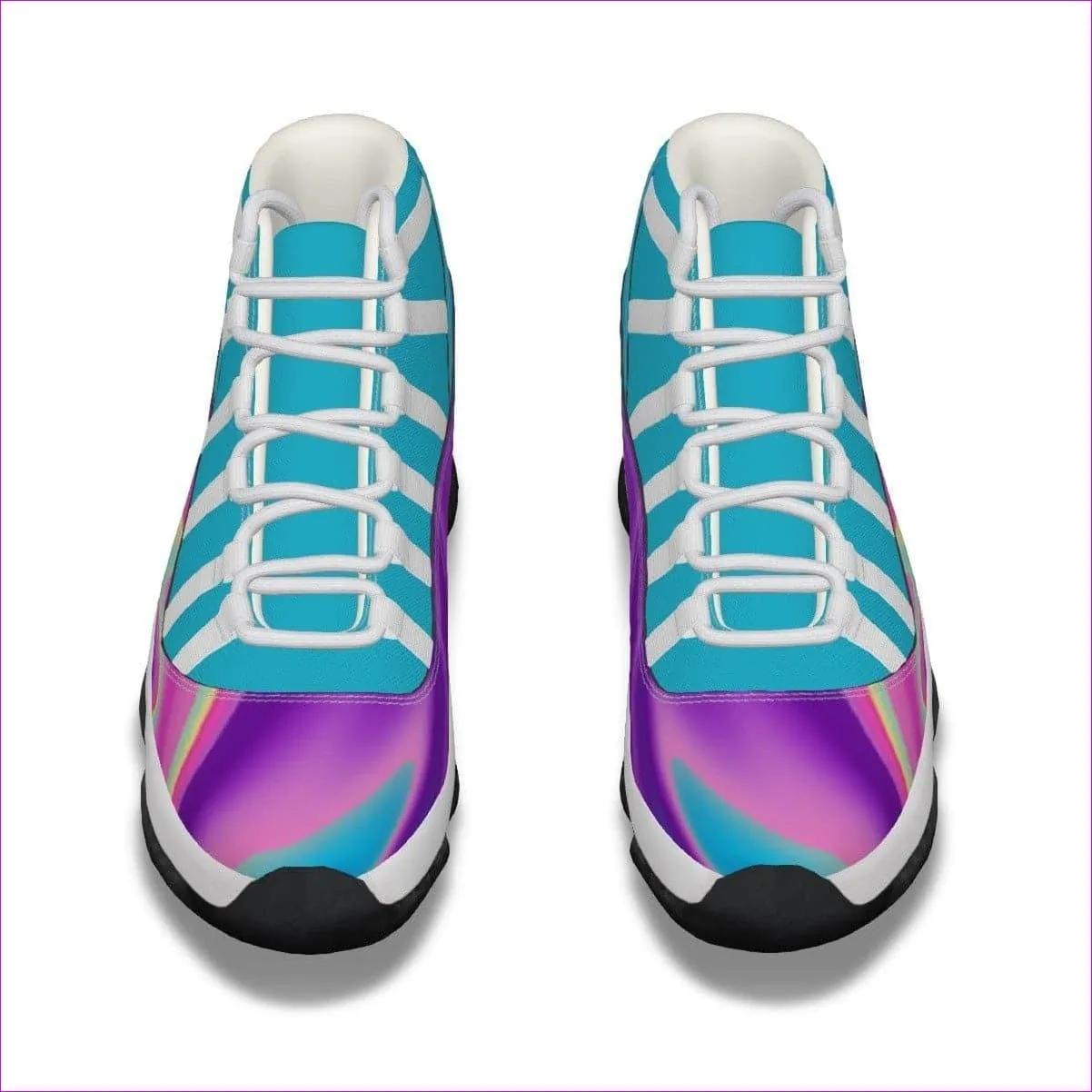 Tie-Dye Cotton Candy Air Blue Women's High Top Basketball Shoes