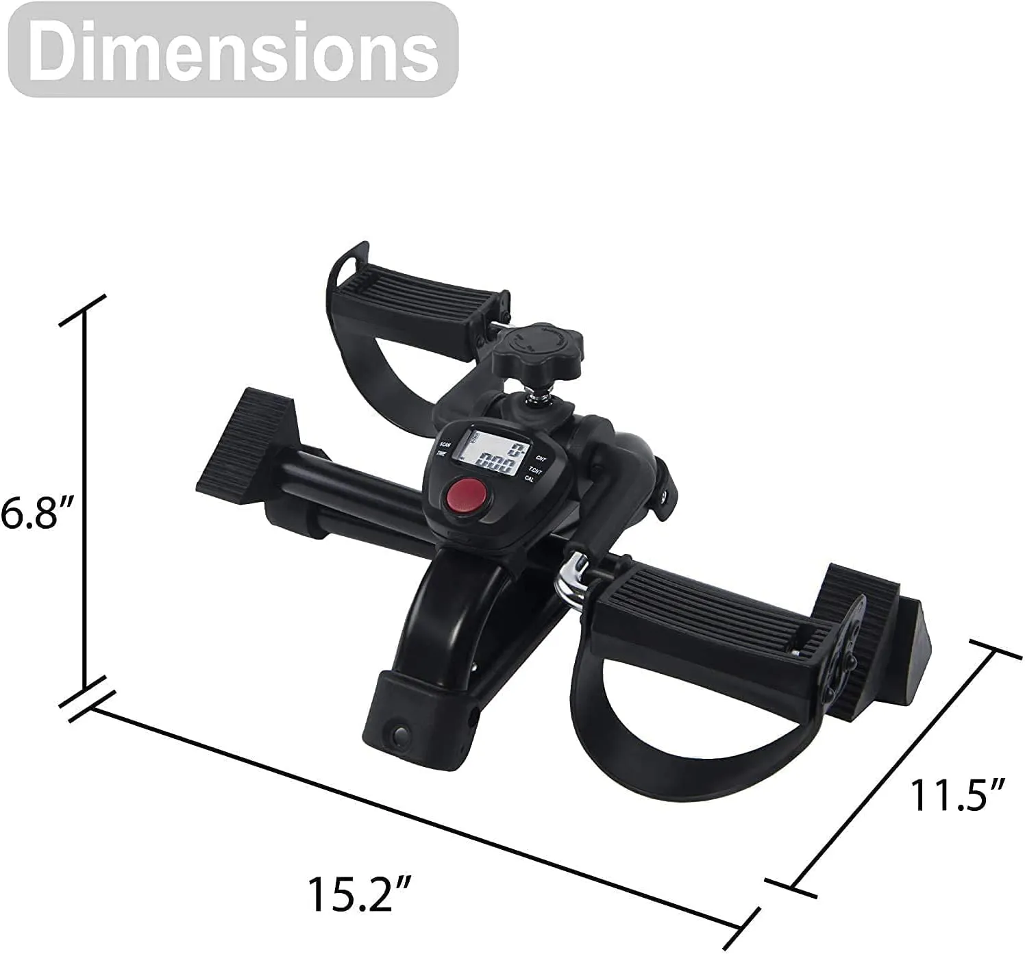 Under Desk Bike Pedal Exerciser with Electronic Display for Legs and Arms Workout