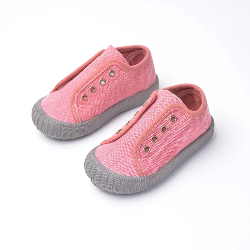 Unisex Toddlers Fashion Slip-on Comfortable Canvas Button Eye Anti Slip Breathable  Sneakers  Kids Casual Sports  Shoes E8063