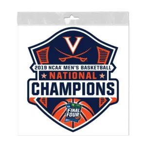 Virginia Cavaliers 2019 NCAA Basketball National Champions Glass Decal (6"x6")