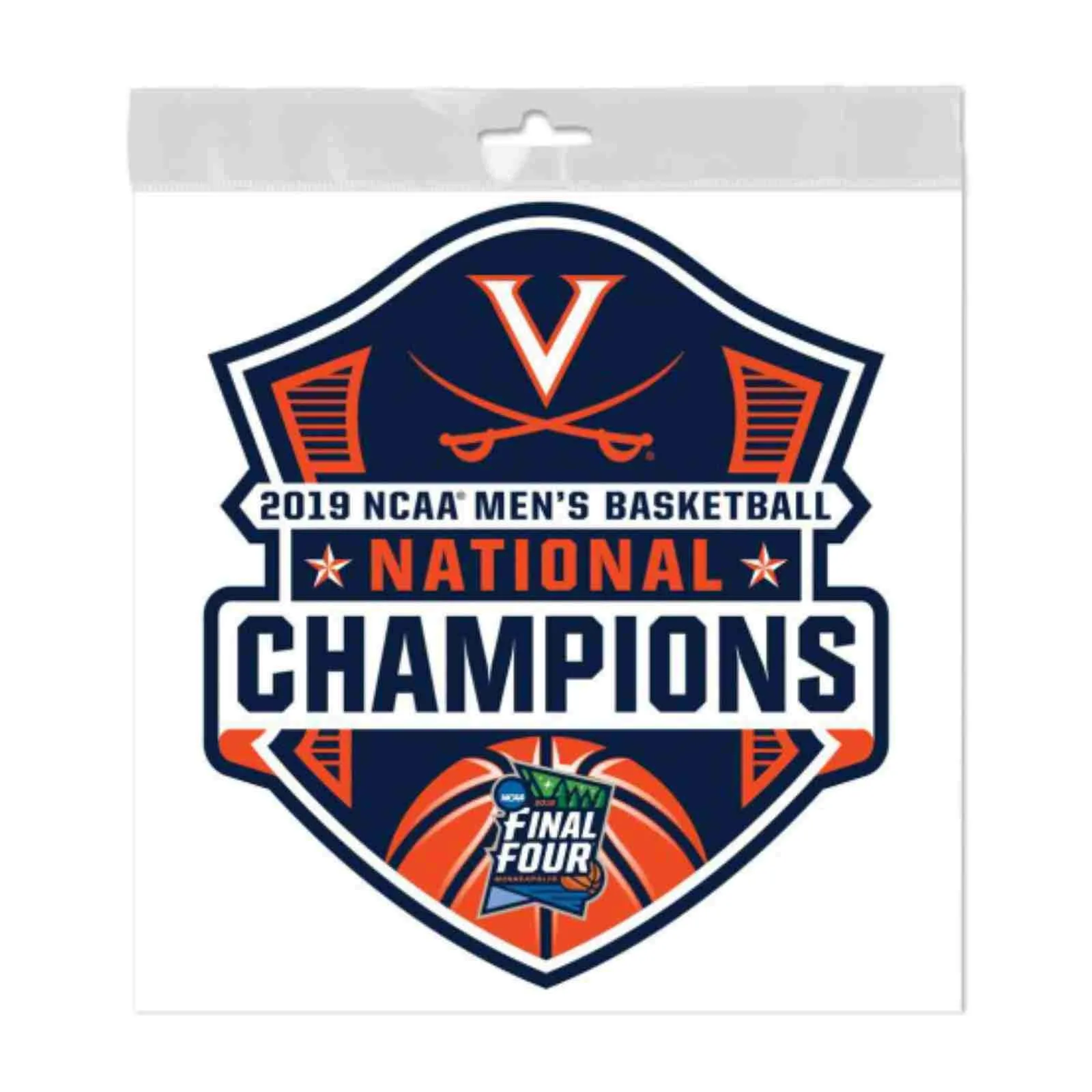 Virginia Cavaliers 2019 NCAA Basketball National Champions Glass Decal (6"x6")