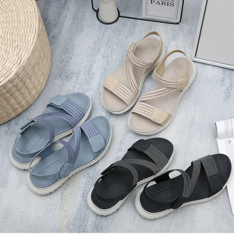 Women New Fashion Elegant Sandals 2024 Summer New Outdoor Sports Beach Wedge Height Increase Womens Comfortable Opened Toe Shoes