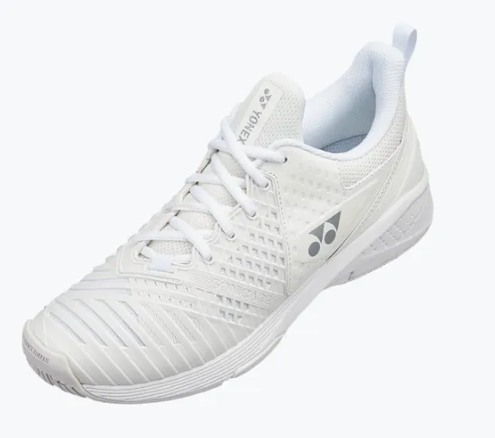 Yonex Power Cushion Sonicage 3 Ladies Shoes:  All Courts [White/Silver]