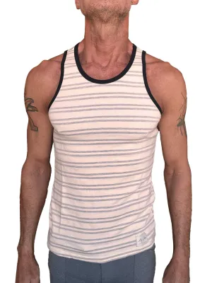 Yummy Nautical Fleece Sustain Tank Top (Light Gray Stripe)